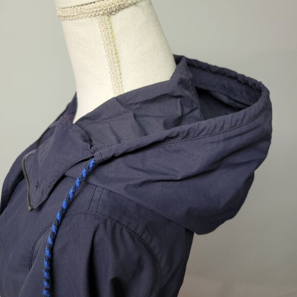 J Crew Nylon Jacket Windbreaker Blue Hooded Womens Small Spring Fall Layers - Picture 6 of 12